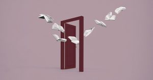 Curso de Enseñanza de Escritura Creativa, puerta-libros-volando -IMG1200 Newsletter (marzo, 2025)